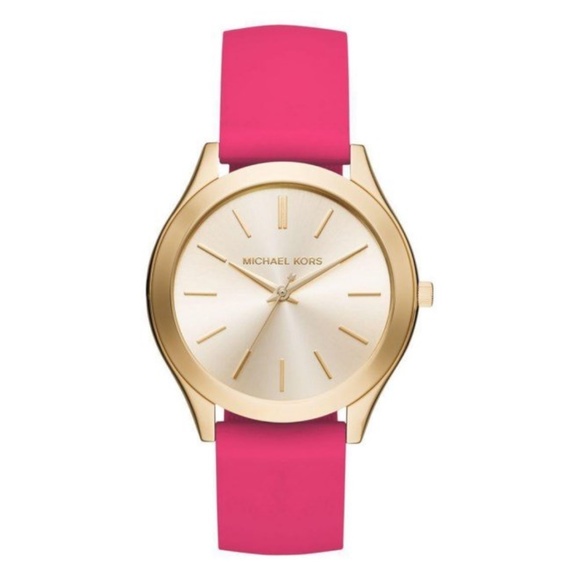 Michael Kors Women's Pyper Pink Gold Dial Watch - Picture 1 of 5